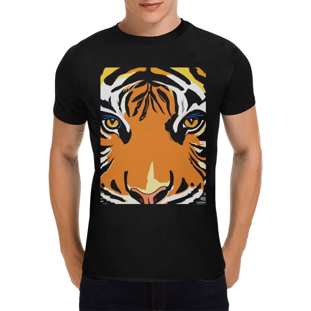 Cool Tiger Funny Colorful Animal Art Men's T-Shirt in USA Size (Front Printing Only)