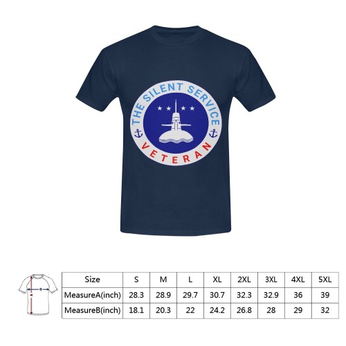 Silent Service Naval NAVY Submarine Submariner Veteran Sailor Captain Men's T-Shirt in USA Size (Front Printing Only)
