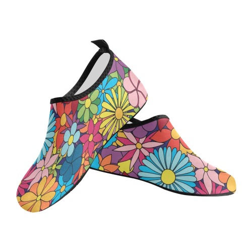 Hippy Flower Power Men's Slip-On Water Shoes (Model 056)