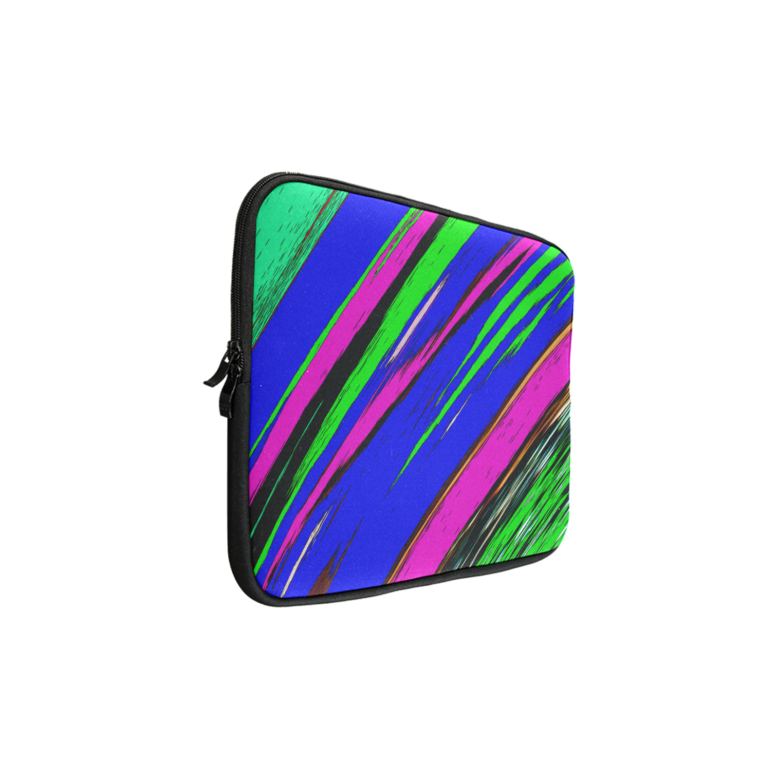 Diagonal Green Blue Purple And Black Abstract Art Custom Laptop Sleeve 15''