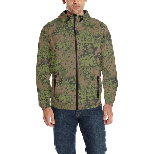 German WWII Eichenlaub Spring Camouflage All Over Print Quilted Windbreaker for Men (Model H35)