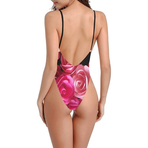 Roses Sexy Low Back One-Piece Swimsuit (Model S09)