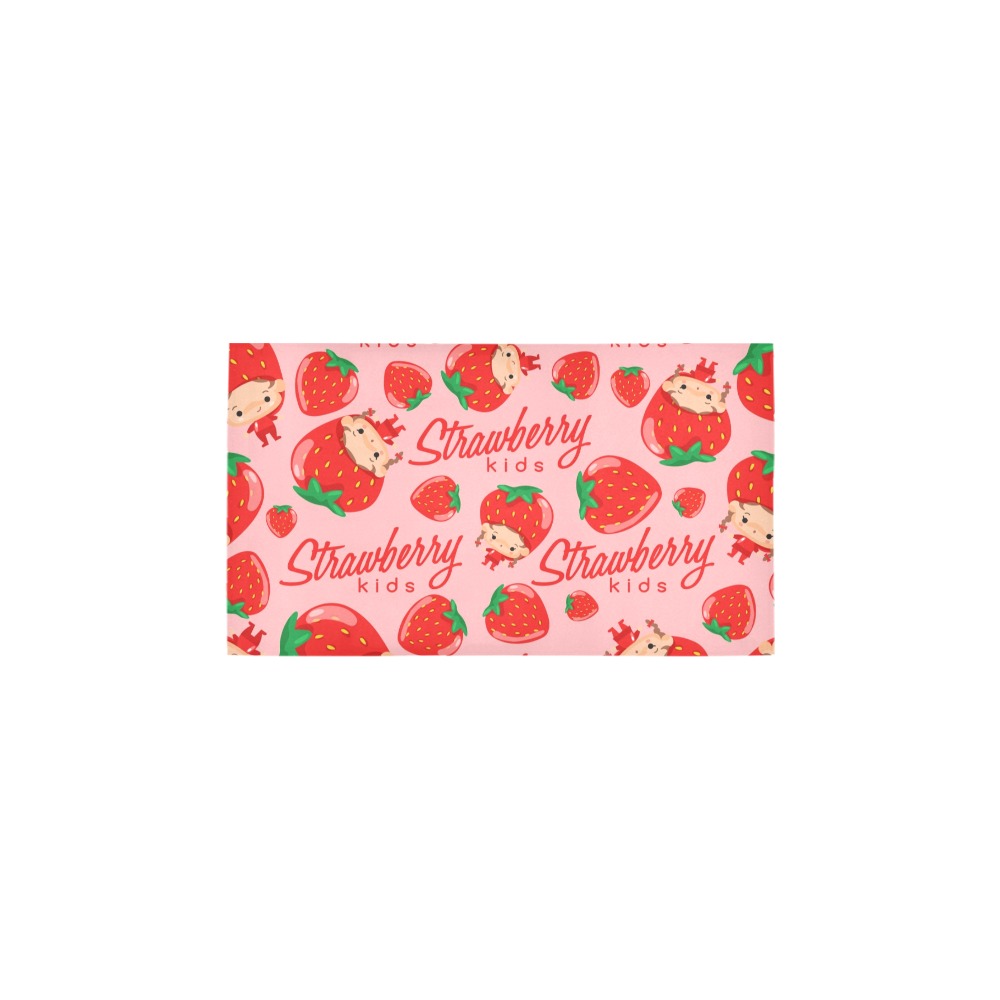 Boy and girl wearing strawberry shaped hat_ Seamless Pattern _ Vector Illustration bath mat Bath Rug 16''x 28''