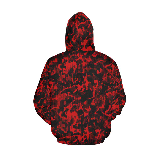 Basic Dusty Blood Rain Modern Camouflage All Over Print Hoodie for Women (USA Size) (Model H13)