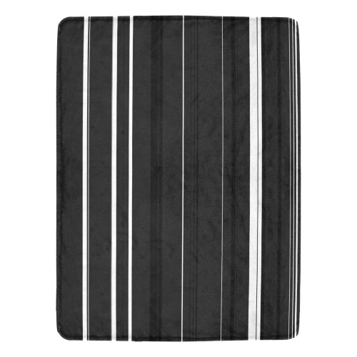 black and white Stripes Ultra-Soft Micro Fleece Blanket 60"x80" (Thick)