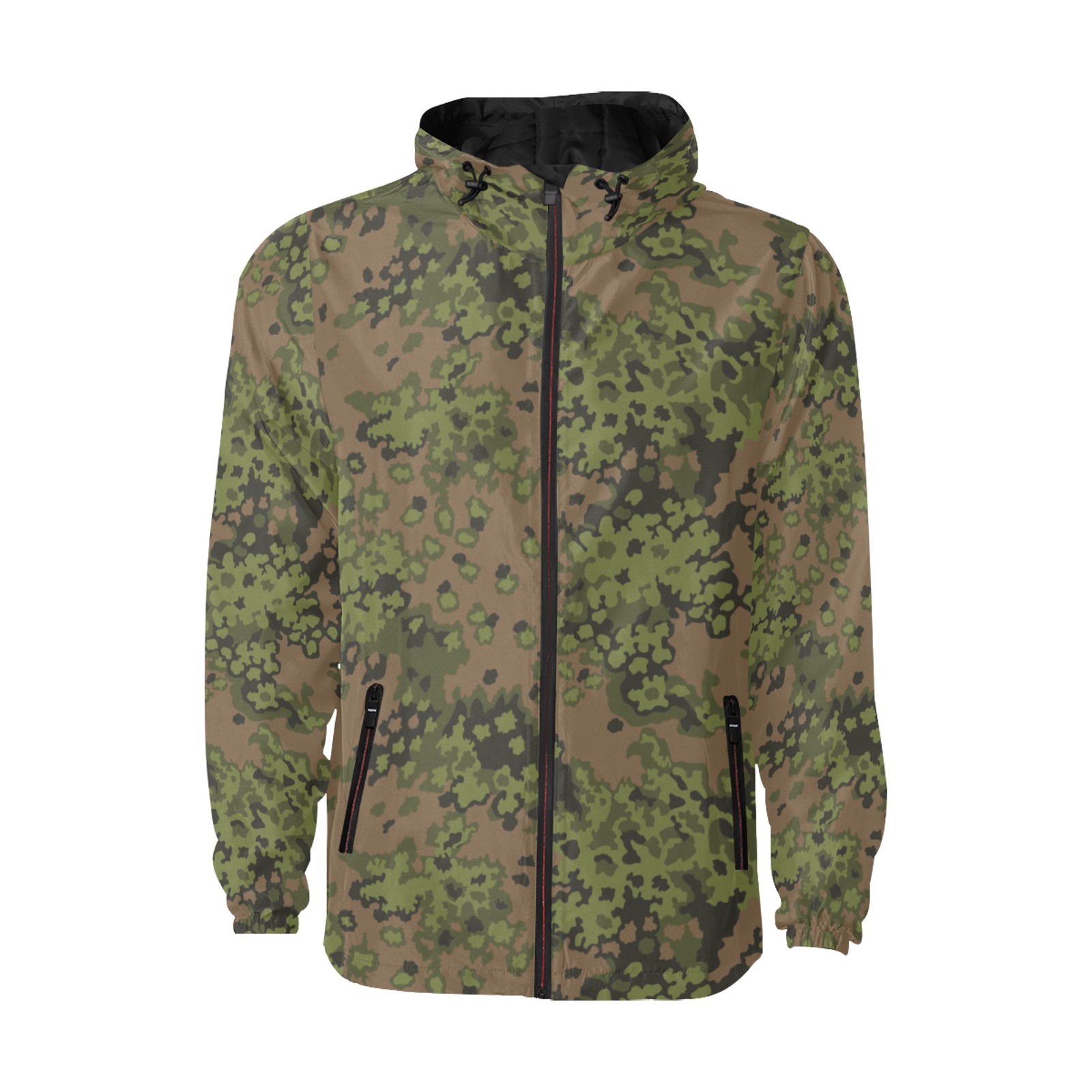 German WWII Eichenlaub Spring Camouflage All Over Print Quilted Windbreaker for Men (Model H35)