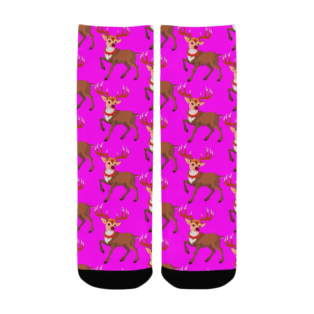 reindeer pnk Kids' Custom Socks