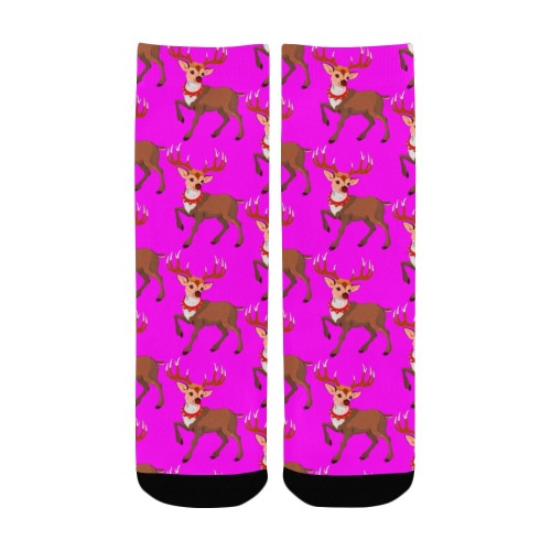 reindeer pnk Kids' Custom Socks