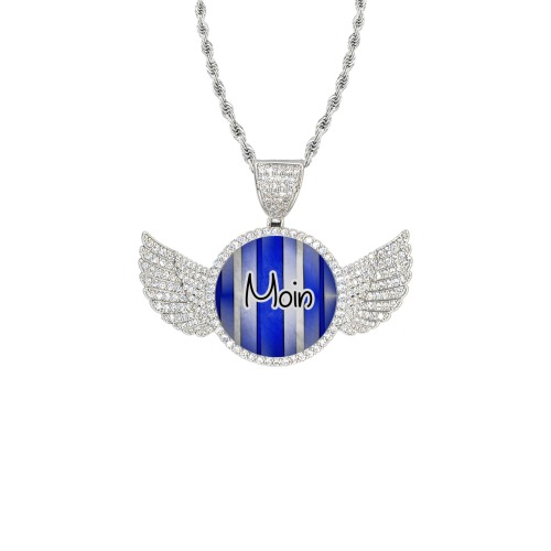 Hamburg  Moin by Nico Bielow Wings Silver Photo Pendant with Rope Chain
