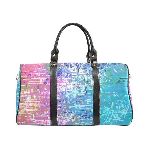 Grunge Urban Graffiti Pink Turquoise Paint Splatter Texture New Waterproof Travel Bag/Small (Model 1639)