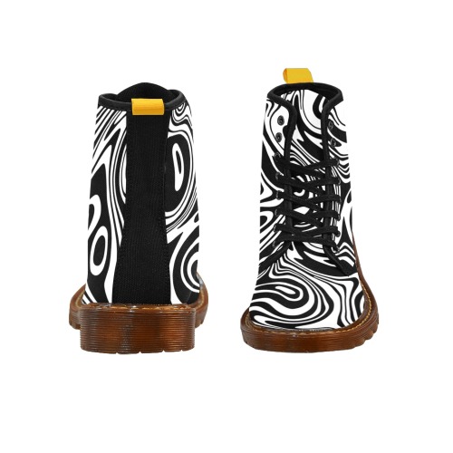 Black and White Marble Martin Boots For Men Model 1203H