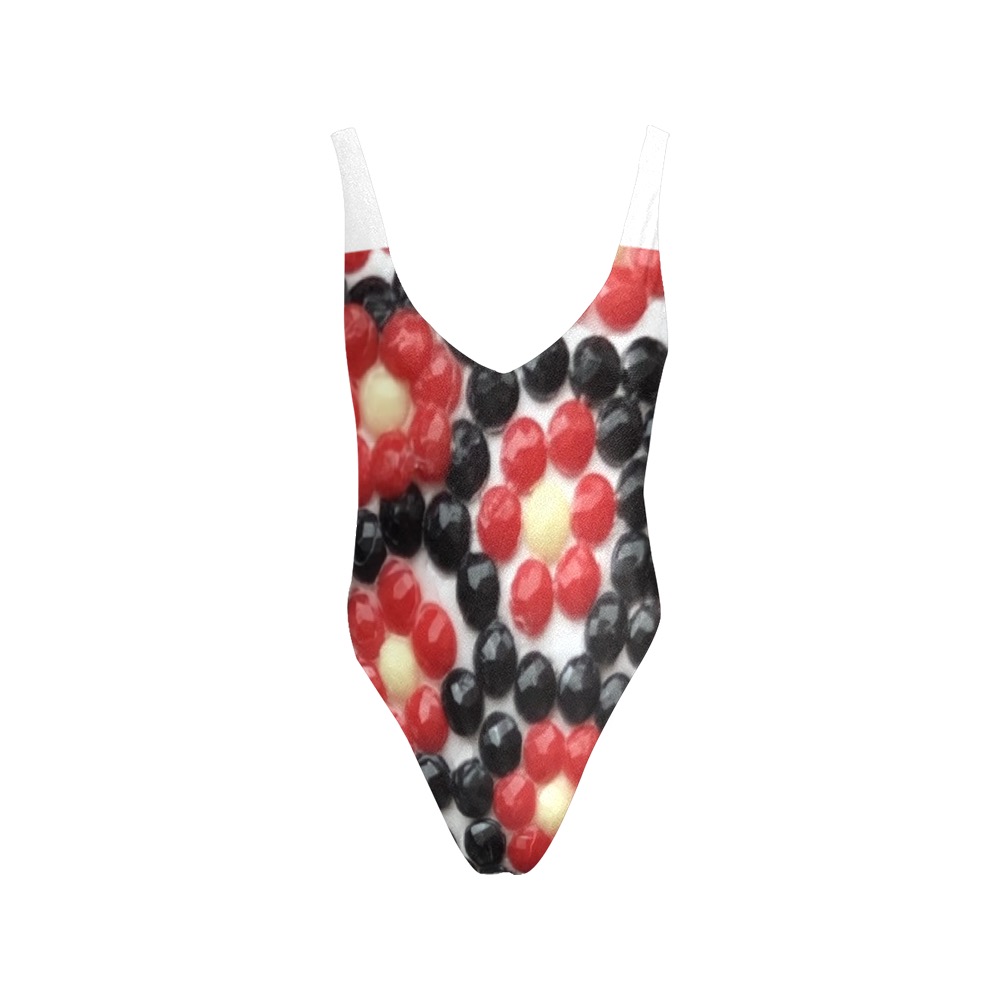flowers Sexy Low Back One-Piece Swimsuit (Model S09)