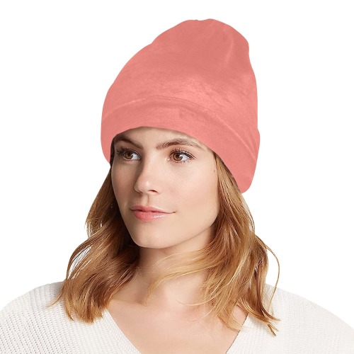 color tea rose All Over Print Beanie for Adults
