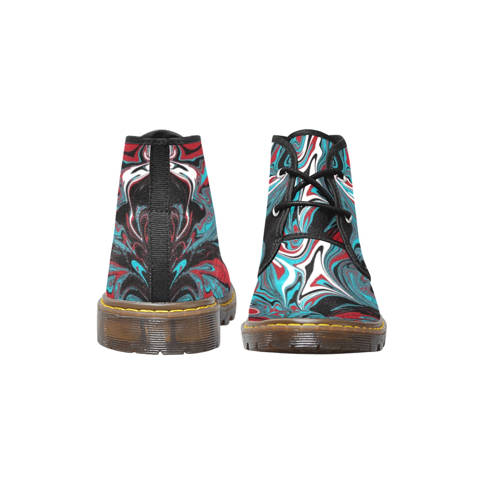 Dark Wave of Colors Women's Canvas Chukka Boots (Model 2402-1)