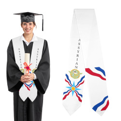 Assyrian Flag Graduation Stole