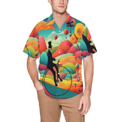 Magical Journey Hawaiian Shirt with Chest Pocket&Merged Design (T58)