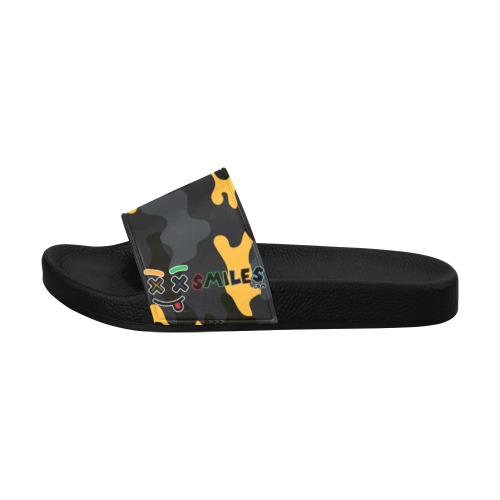XXsmiles Mens Yellow Camo Sandals Men's Slide Sandals (Model 057)