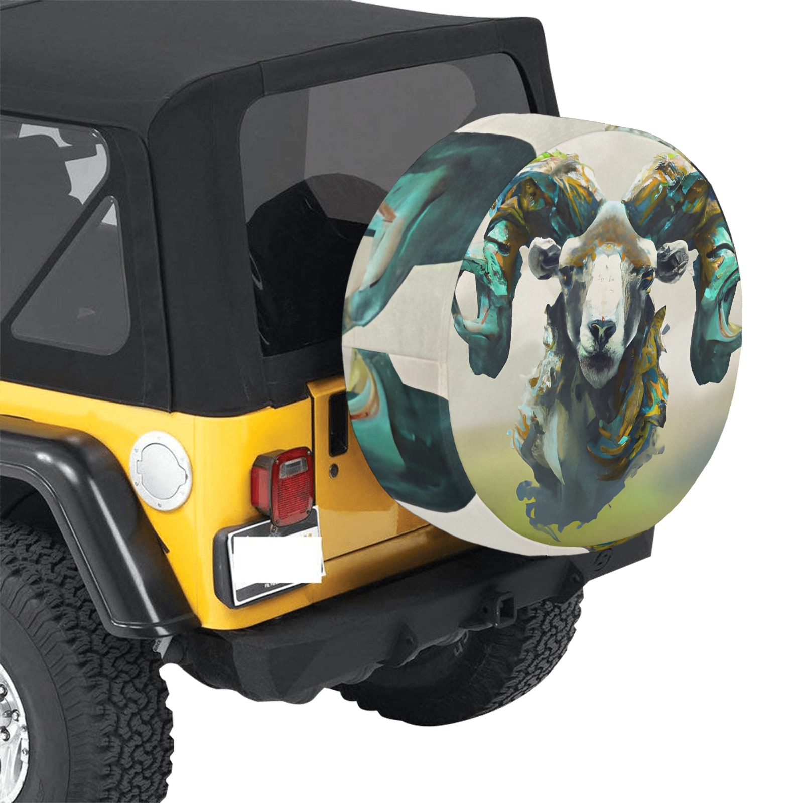 Painted Ram 34 Inch Spare Tire Cover