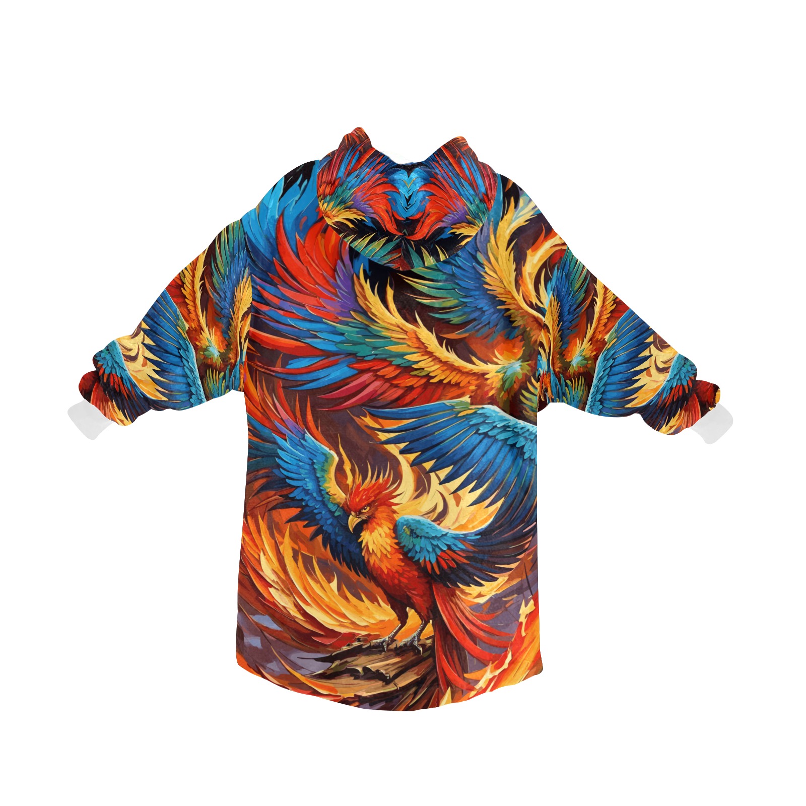 Fantasy phoenix birds are raising from fire art. Blanket Hoodie for Men