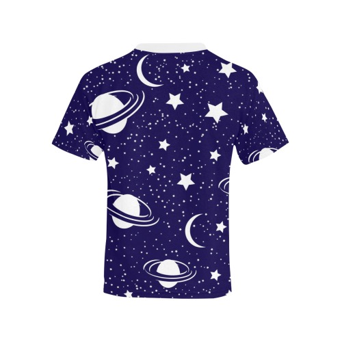 planets, moon, stars and blue background Boys T Shirt Kids' All Over Print T-shirt (Model T65)