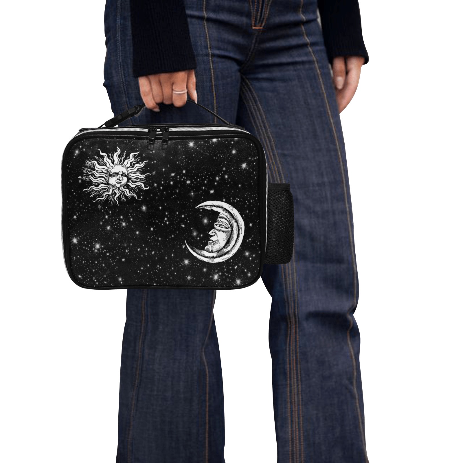 Mystic Sun and Moon PU Leather Lunch Bag (Model 1723)