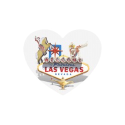 Las Vegas Welcome Sign - Silver Heart-shaped Mousepad