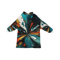 Abstract Blue And Orange 607 Blanket Hoodie for Men