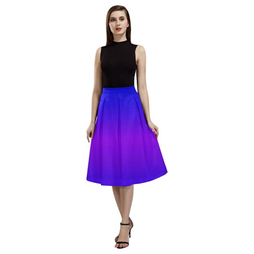 rainbow blue Mnemosyne Women's Crepe Skirt (Model D16)