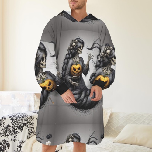 halloween_efChannel27 Unisex Blanket Hoodie (Model H66)