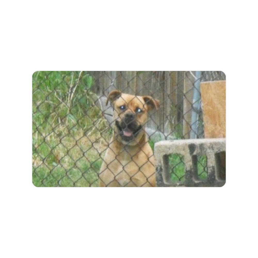 A Smiling Dog Doormat 30"x18" (Black Base)