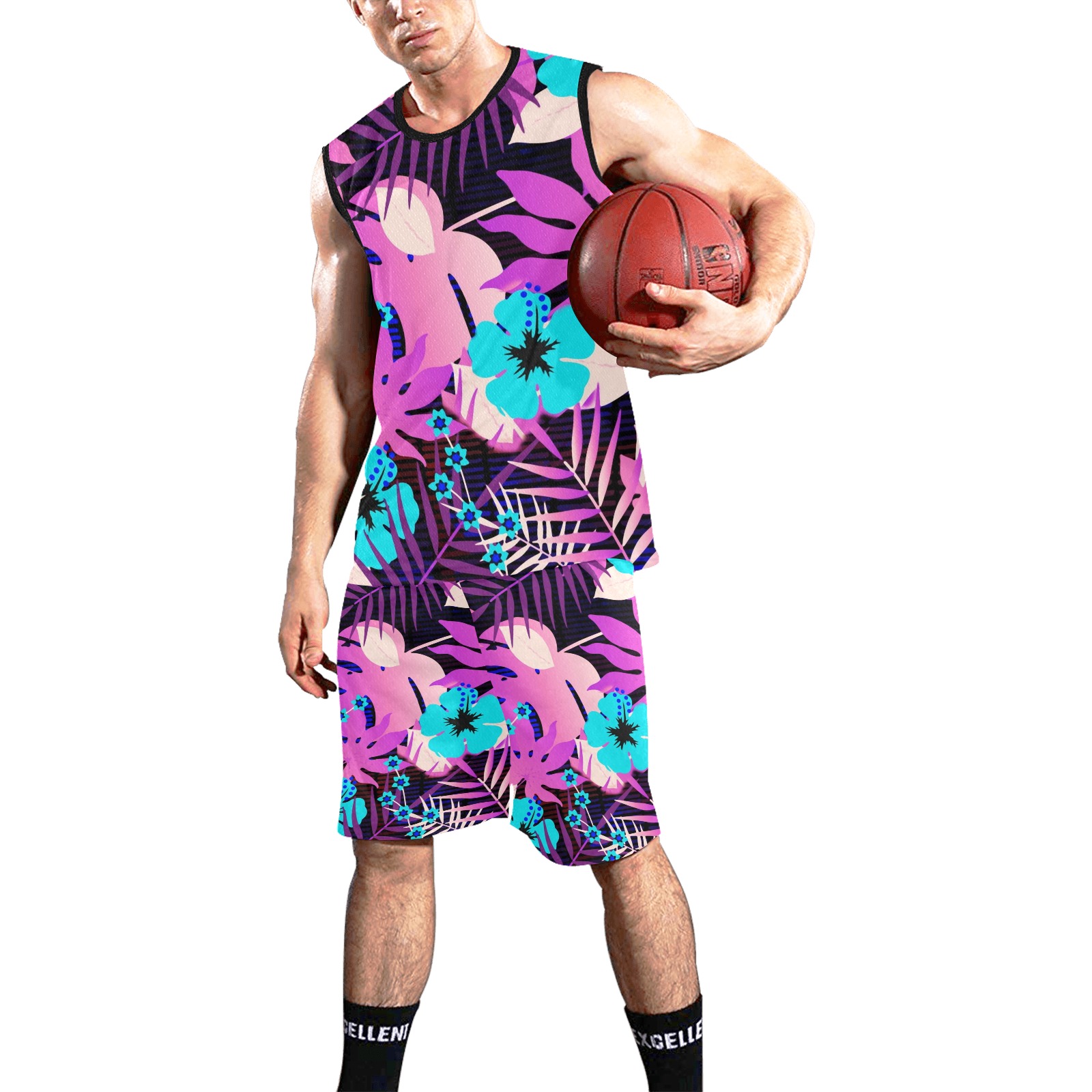GROOVY FUNK THING FLORAL PURPLE All Over Print Basketball Uniform