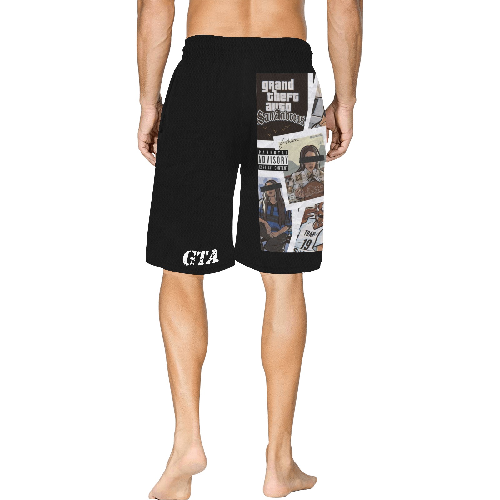 !!GTA!! All Over Print Basketball Shorts with Pocket