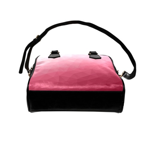 Magenta pink ombre gradient geometric mesh pattern Shoulder Handbag (Model 1634)