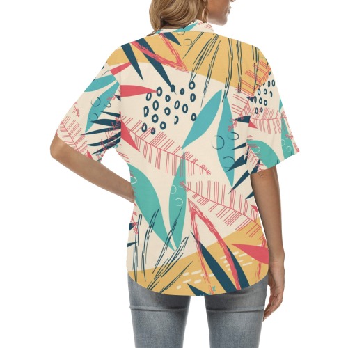 Colorful Tropical Pattern (8) All Over Print Hawaiian Shirt for Women (Model T58)