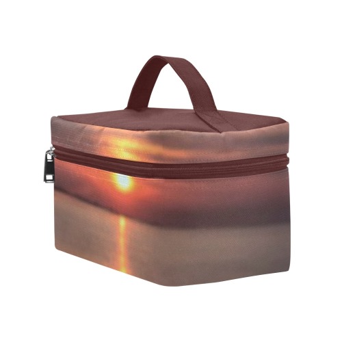 Pink Amber Sunset Collection Cosmetic Bag/Large (Model 1658)