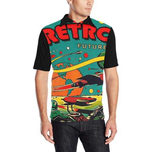 Retro Print Men's All Over Print Polo Shirt (Model T55)