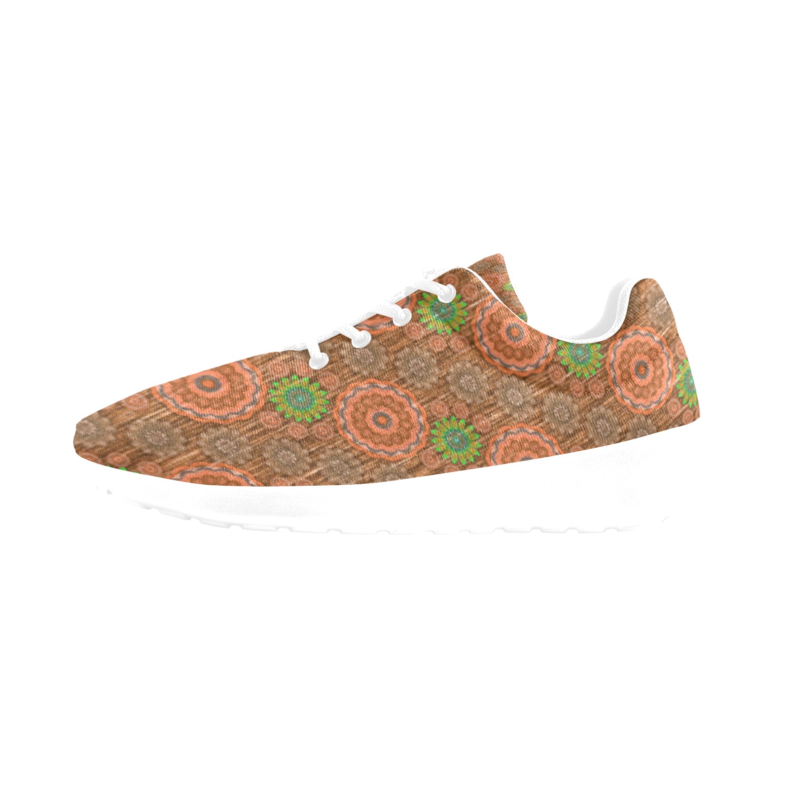 The Orange floral rainy scatter fibers textured Women's Athletic Shoes (Model 0200)