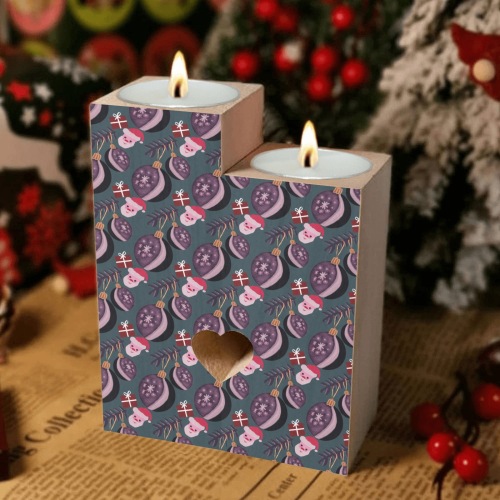 Christmas design Wooden Candle Holder (Without Candle)