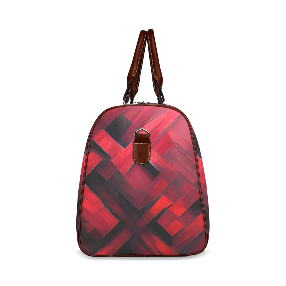 red diamond on black Waterproof Travel Bag/Large (Model 1639)