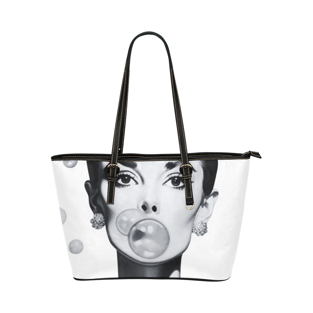 Bubbles Leather Tote Bag/Large (Model 1651)