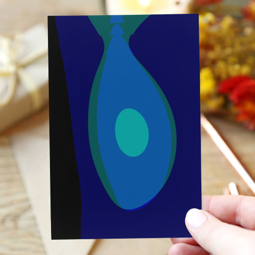 Dimensional Blue Abstract 915 Greeting Card 4"x6"