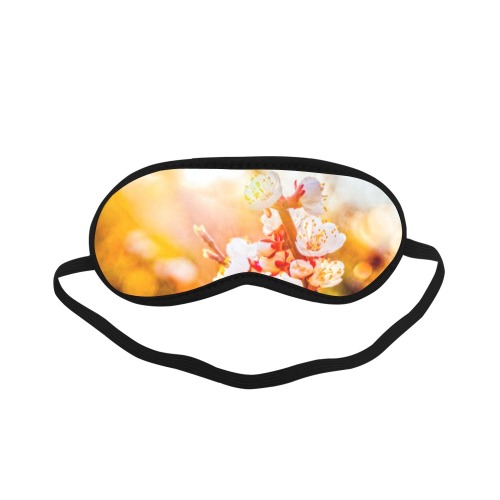Japanese apricot flowers in the light of sunset. Sleeping Mask