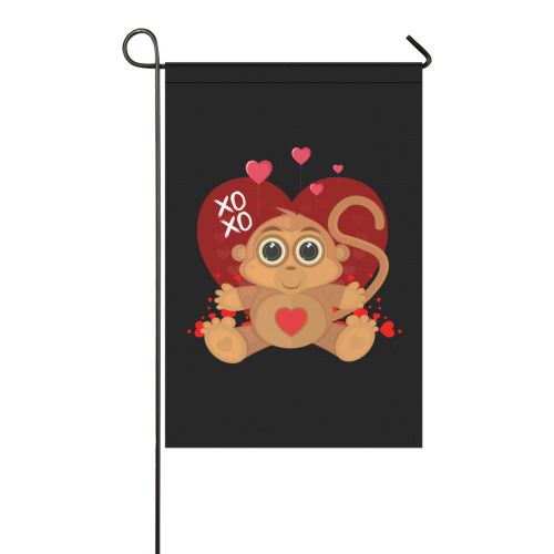 Valentine's Day Monkey Garden Flag 12‘’x18‘’(Twin Sides)