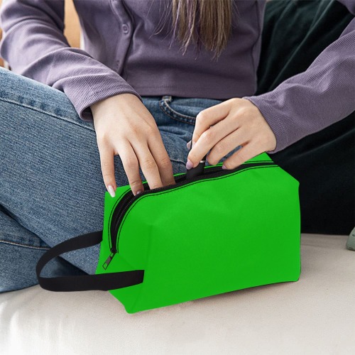 Merry Christmas Green Solid Color Wash Bag (Model 1721)
