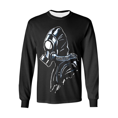 Rubber Mask by Fetishworld Men's All Over Print Long Sleeve T-shirt (Model T51)