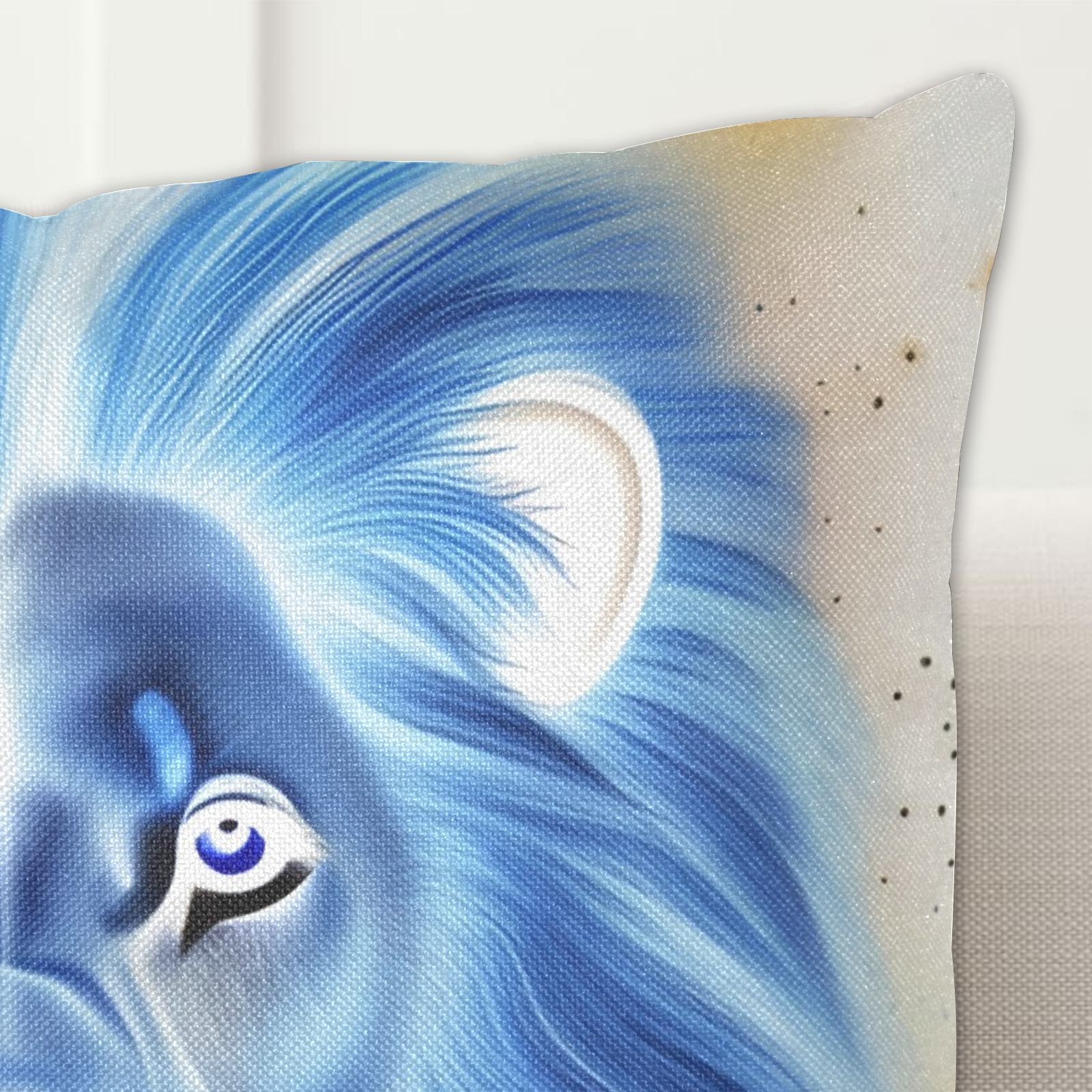The Lion in Negative Linen Zippered Pillowcase 18"x18"(Two Sides)