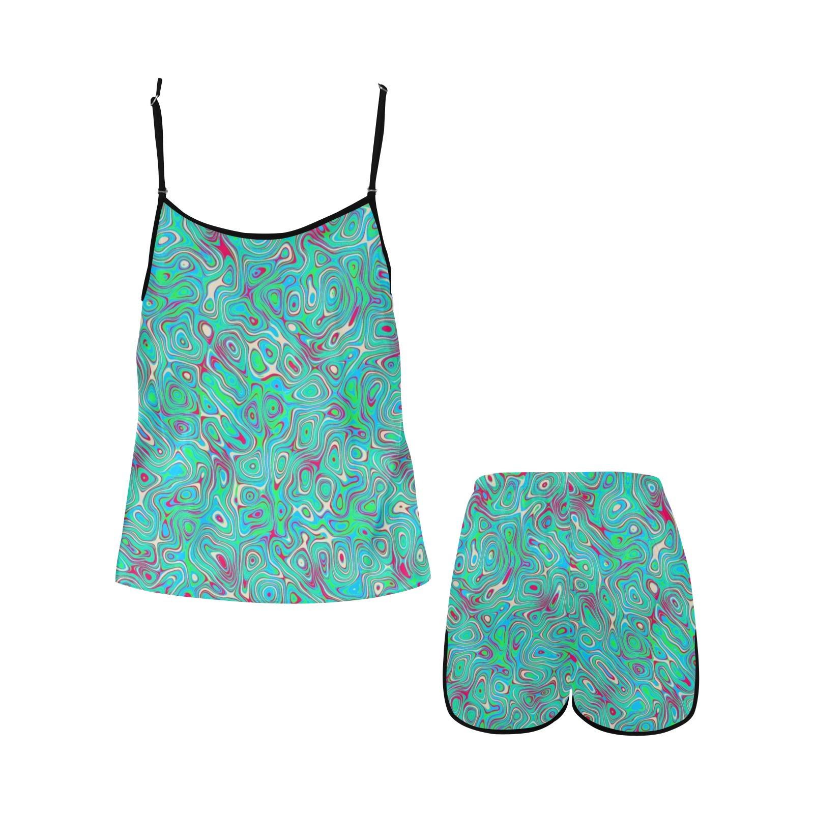 ocean Women's Spaghetti Strap Short Pajama Set