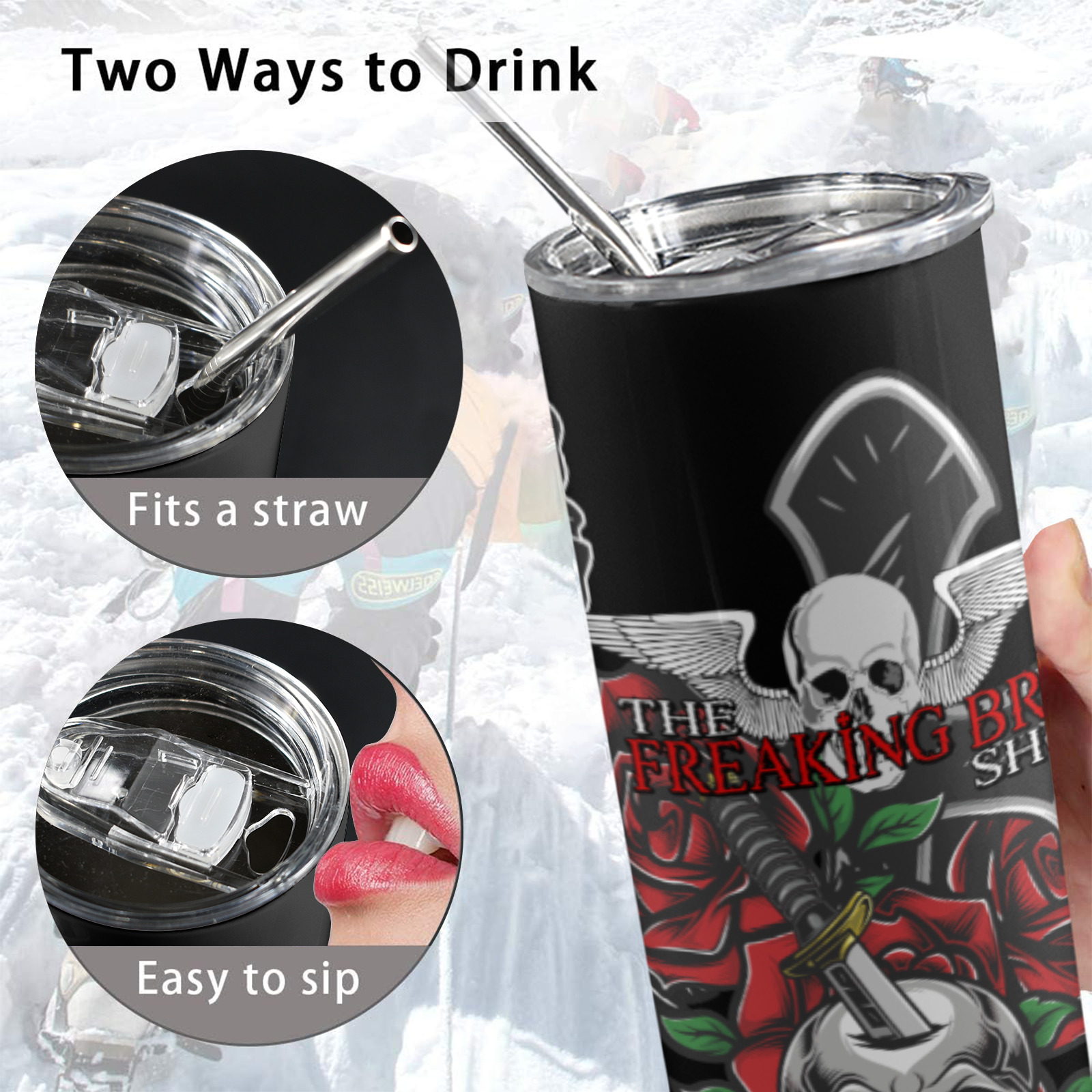 dagger 20oz Tall Skinny Tumbler with Lid and Straw