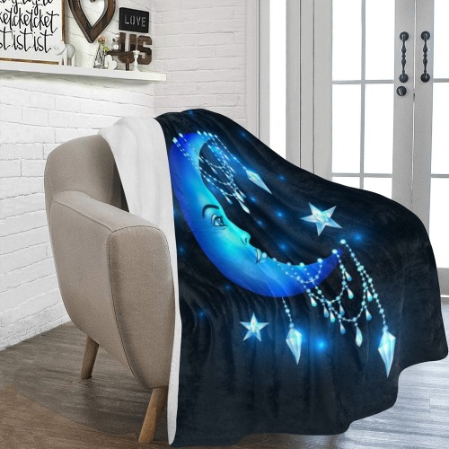 Stars and Crescent Moon Ultra-Soft Micro Fleece Blanket 60"x80"
