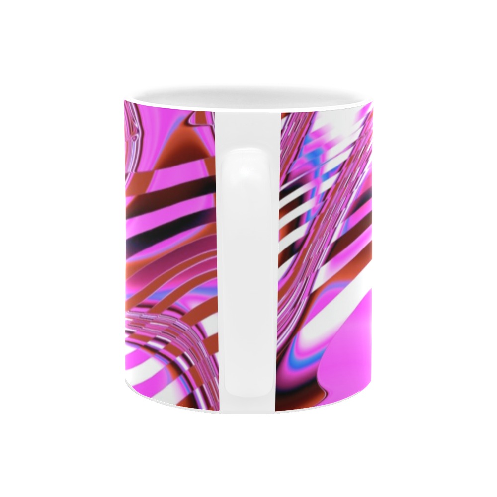 Elegant Pink Fractal White Mug(11OZ)
